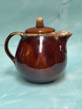 Vintage Hull Pottery Brown Drip Glaze Teapot With Lid Oven Proof USA Tea Pot